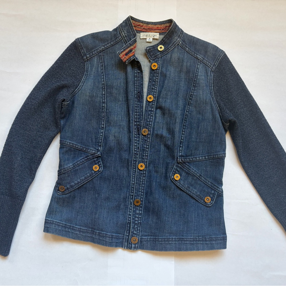St John denim knit jacket, size S/P